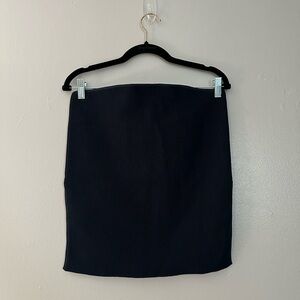 Babaton Sculpt Knit Navy Ribbed Side Slit Tube Top XL